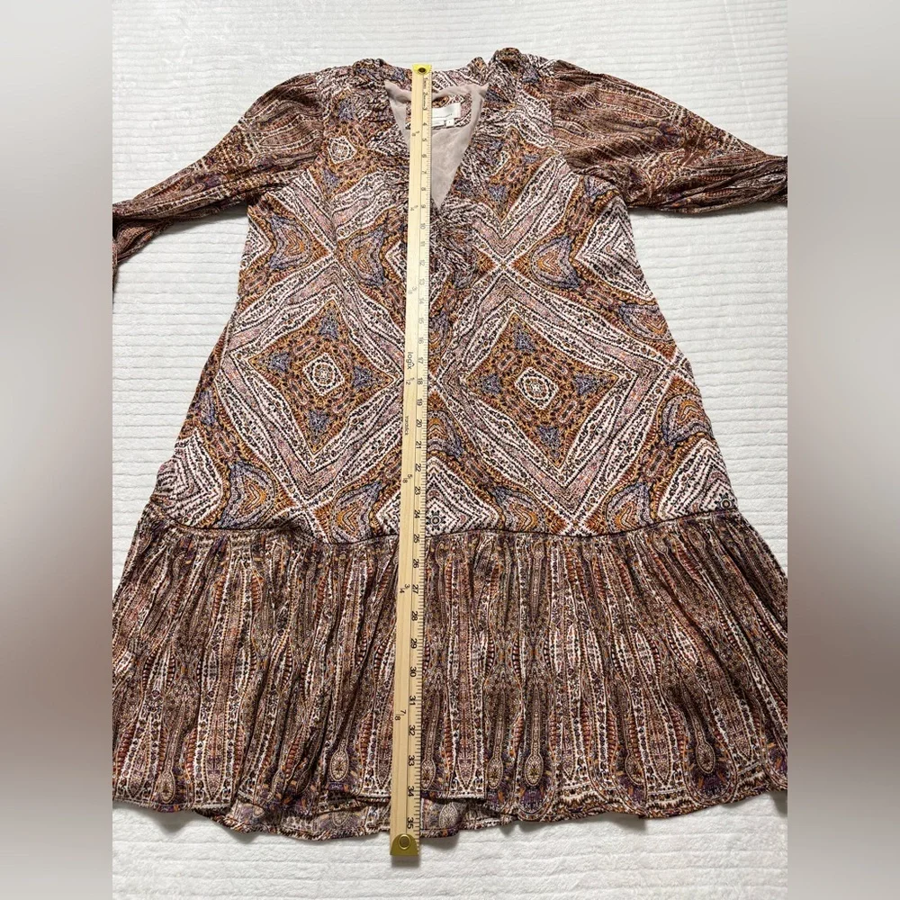 Anthropologie Brown Geometric Kids Dress - Picture 3 of 7